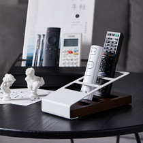 Porcelain wood together Nordic desktop living room solid wood iron art remote control frame creative multifunctional mobile phone stationery containing box