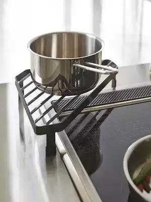 Porcelain wood kitchen triangle pot rack storage rack floor ceiling corner dish cover storage layer rack stove shelf