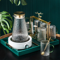 Porcelain wood together electric heating light lavish fruit teapot tea cup suit Nordic lower afternoon tea transparent cooking tea tea set