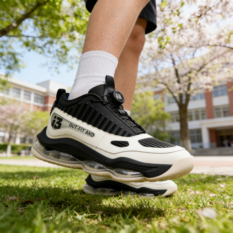 Iverson's New Spring Basketball Shoes for Men, Air-Cushioned Sports Shoes, Full-Length Cushioning, Lace-Free, Trendy Men's Shoes