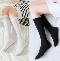 With Martin boots Summer thin ins tide tube socks Female students half velvet knee-length socks with leather shoes