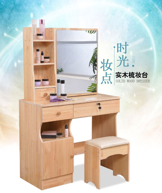 New Solid Wood Bedroom Dresser Dressing Table Minimalist Modern