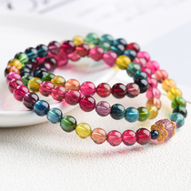 Heather bamboo live special shot link natural tourmaline bracelet candy rainbow tourmaline bracelet multi-circle tourmaline bracelet