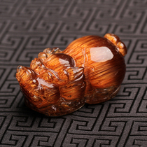 Heather bamboo natural Brazil copper Shunfa rutilated quartz copper crystal brave pendant hand pieces