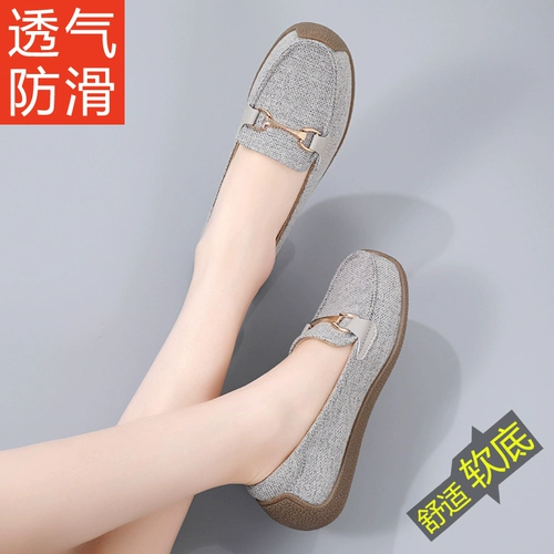 Слипоны, обувь, нескользящие дышащие туфли для матери, мягкая подошва, для среднего возраста
