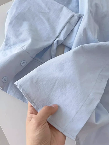 Синяя демисезонная весенняя рубашка, лонгслив, подходит для подростков