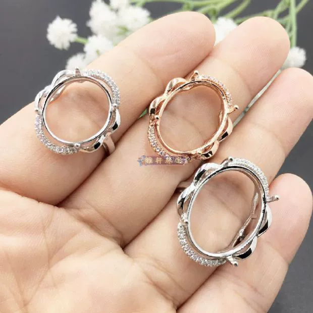 925 sterling nhẫn bạc kéo rỗng hình bầu dục kéo rỗng phụ kiện chế biến tự làm đồ trang sức dát - Vòng đeo tay Cuff