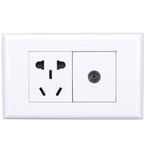 Chint wall switch socket type 118 5G two-position two-in-one plug three-hole five-hole cable closed-circuit TV panel