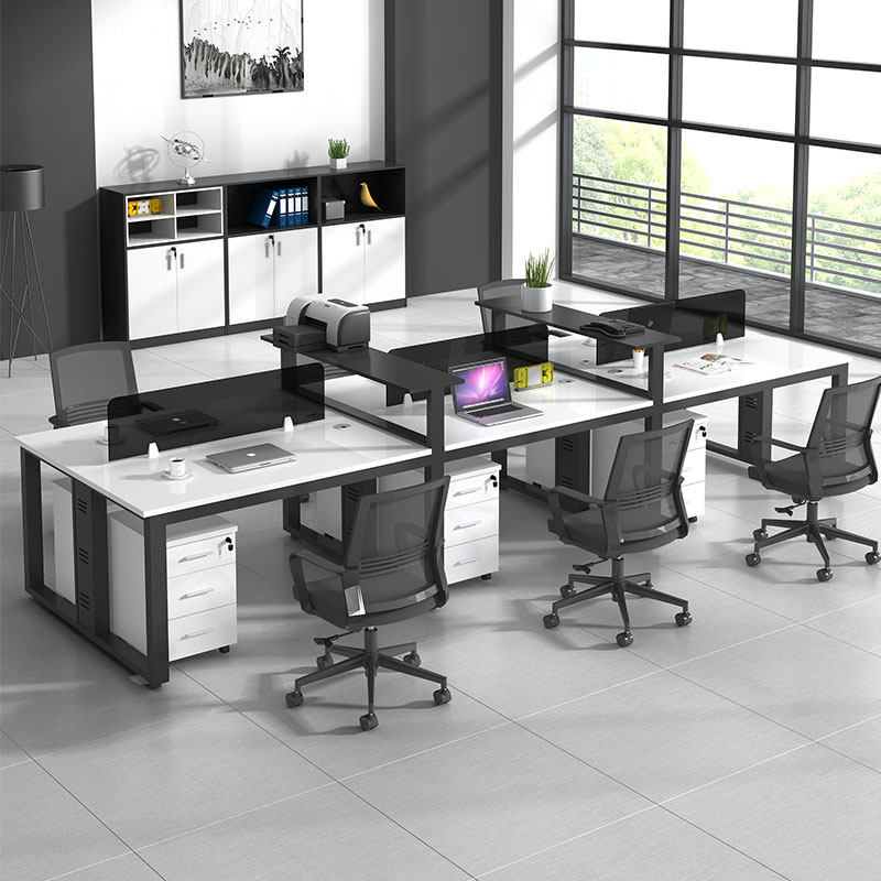 Staff Desk staff Desk Desk Chair Composition 24 6 People with a minimalist modern office furniture