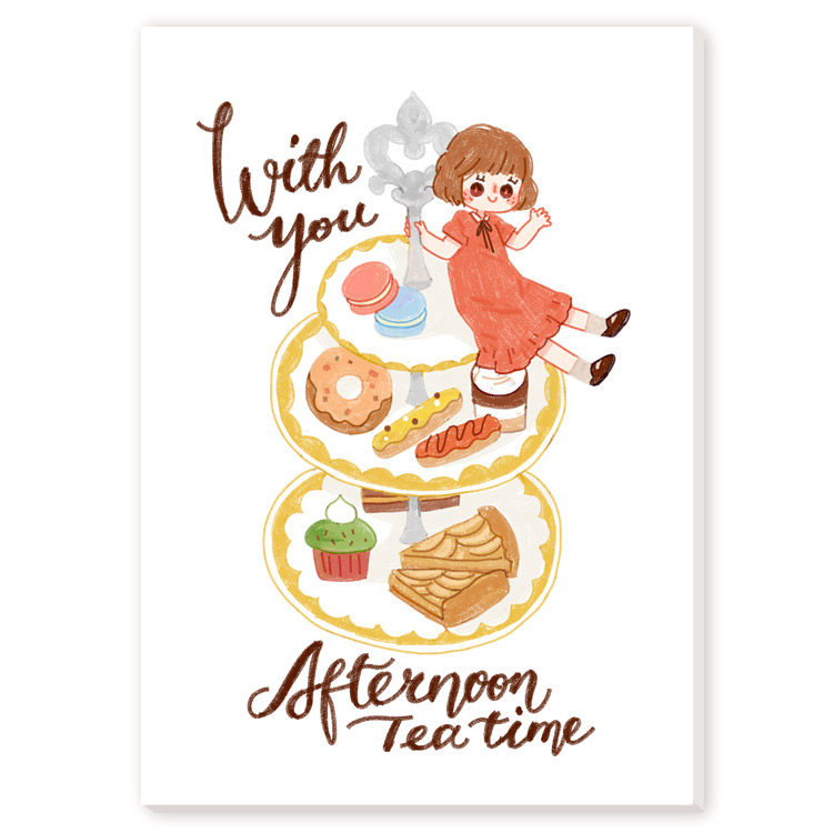 Mainspring pill original - (Afternoon Tea) and paper sticker white ink with cut die