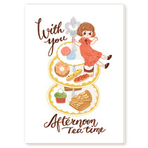 Clockwork Maru Original -(Afternoon Tea) Washi Paper Sticker White Ink With Cutting Die