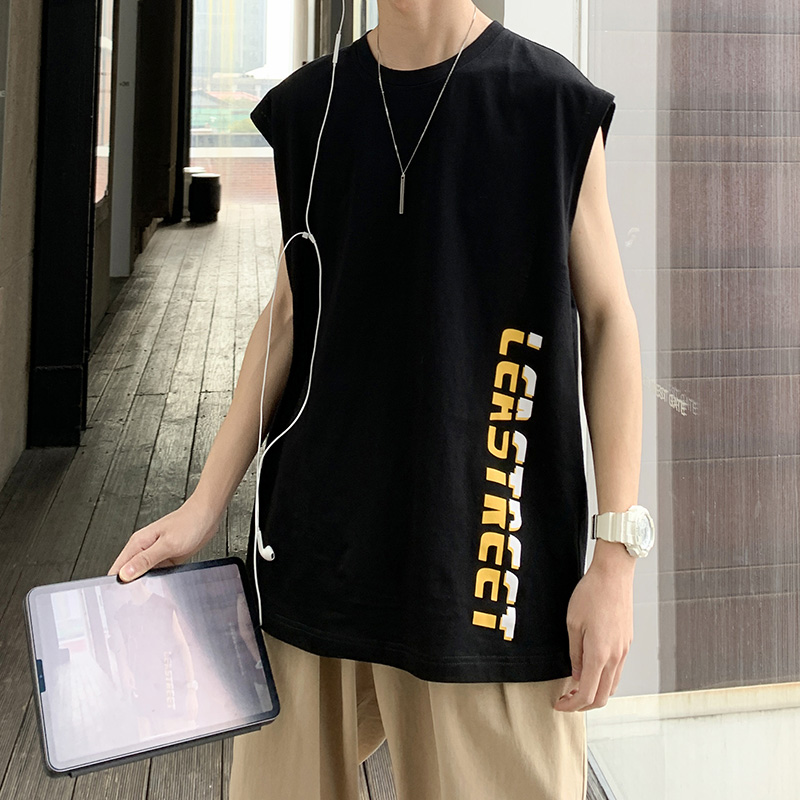 2020 mới mùa hè vest ins nam cổng xu hướng thương hiệu xu hướng bông đầu loose-fitting lớn đang tay t-shirt