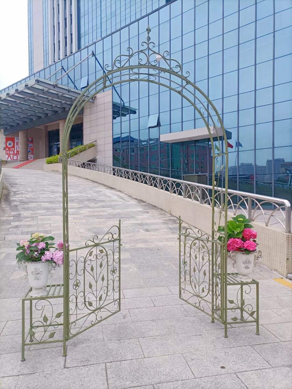 Free Shipping Promotion: American Country Style Vintage Wrought Iron Archway Flower Stand with Doors and Climbing Plant Frame Free Shipping Promotion: American Country Style Vintage Wrought Iron Archway Flower Stand with Doors and Climbing Plant Frame