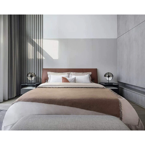 Кожаная кровать в промышленном стиле современный стиль главная спальня с большой кровать