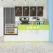 Milk tea shop Convenience store Shopping mall small shop reception cashier Bar table Simple modern commercial counter