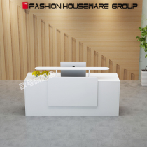 Simple modern paint bright light imitation marble cashier Company reception desk Front desk table Club desk Bar table