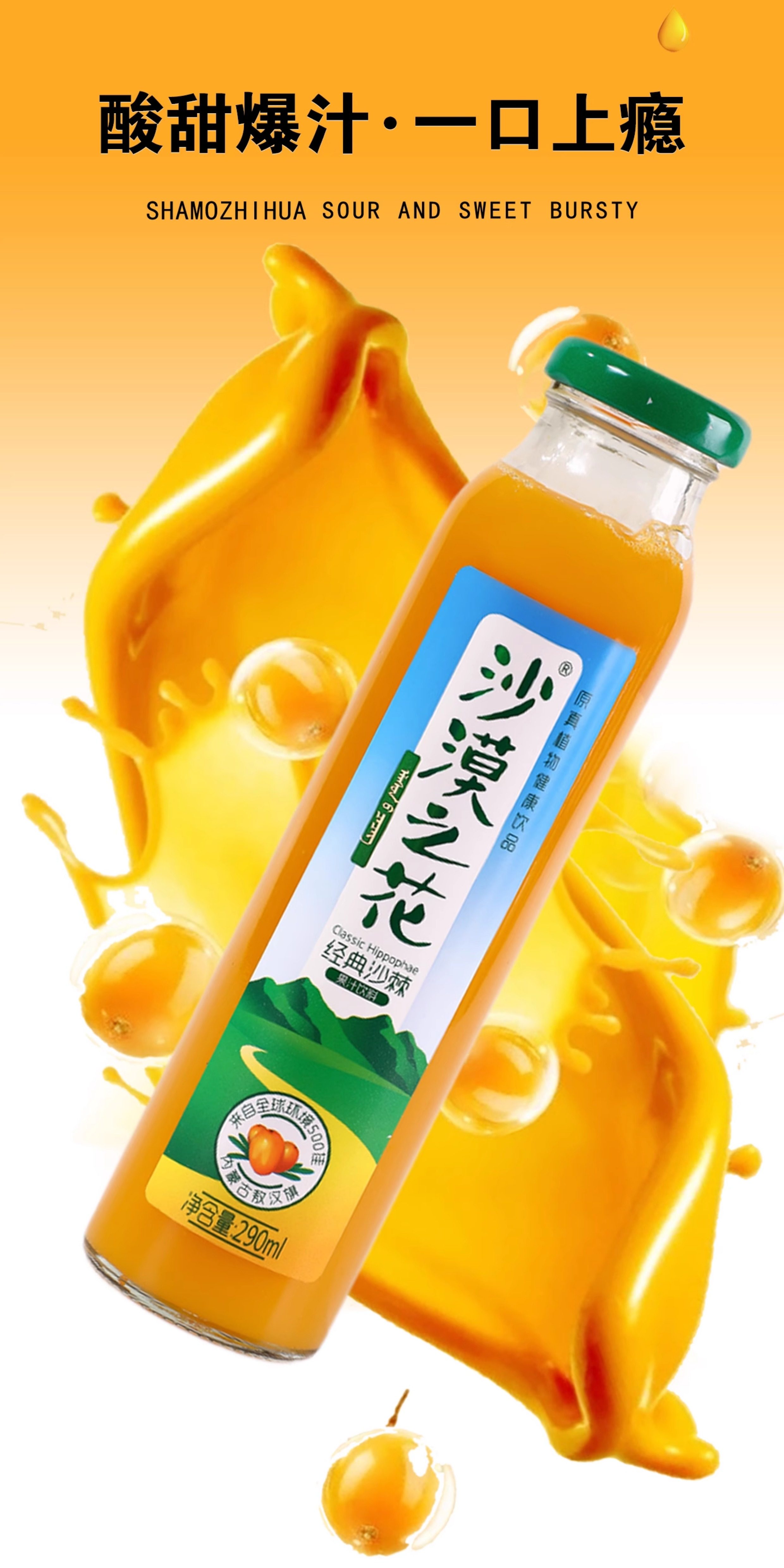 安享好物 安享C级混合果蔬汁-沙漠之花经典沙棘汁 国标 