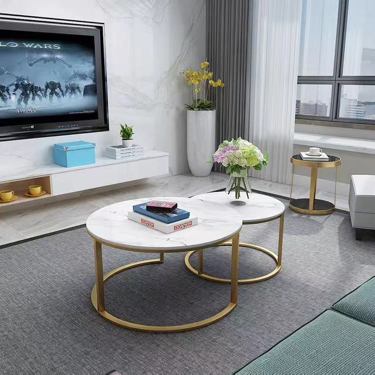 Simple modern tea table office coffee table European square business reception tea table home TV tea table set
