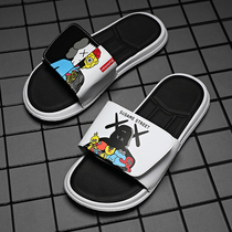Slippers mens summer trend out of fashion outdoor couples wear non-slip mens Korean version of the personality plus size word cool drag
