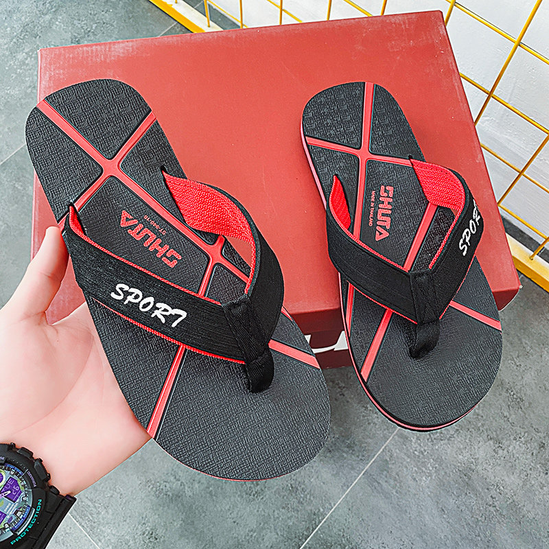 Slippers men's summer flip flops personality non-slip wear-resistant soft bottom men's fashion beach shoes summer wear trendy sandals