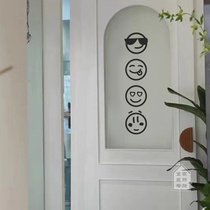 Kitchen Dining Room Living-room Balcony Windows Sticker INS Minimalist Creative Anticollision Glass Funny Funny Expression Wall Stickers