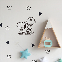 Snoopy Net red small stickers ins creative cartoon stickers background wall self-adhesive decoration childrens bedroom living room