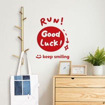 Lucky Smile Auspicious English Letters Wall Stickers Sweet Milk Tea Bread Restaurant Clothing Shop Window Decoration Sticker