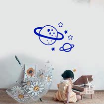 Space Planet Childrens Room Background Wall Decoration Placement Ins Nordic Brief Minima Pen Pattern Wall Stickers