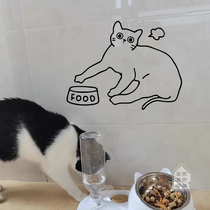 Kitchen Living Room Pet Store Decoration Stickup Waterproof Cabinet Containing Box Tile Glass Sticker Cartoon Kitty Wall Sticker