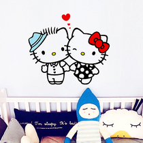 Girl heart wall sticker couple kitty girl dormitory bedroom background wall decoration sticker waterproof self-adhesive wall sticker