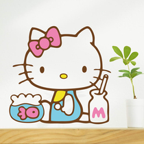 kitty Hello kitty Cartoon Wall Sticker Bedroom Living Room Background Wall Decoration Fish Tank Waterproof Glass Door Sticker