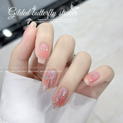 Трехмерная наклейка для маникюра, аксессуар, наклейки для ногтей для ногтей, золото и серебро