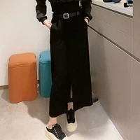 WH-2644#одиночная черная юбка