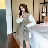 Весенний осенний пиджак классического кроя, платье, приталенный корсет, юбка, французский стиль, подходит для подростков