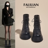 Martens, сетчатая весенняя обувь на платформе, высокие короткие сапоги в английском стиле, ботинки, коллекция 2023, популярно в интернете, подходит для подростков, в британском стиле