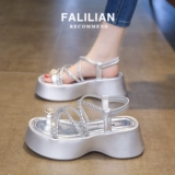 Летние сандалии, модная высокая подходит с юбкой, пляжная обувь на платформе, городской стиль, изысканный стиль