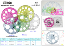 Color round ruler 360 ° Student Protractor transparent plastic angle ruler geometric drawing ruler English dress