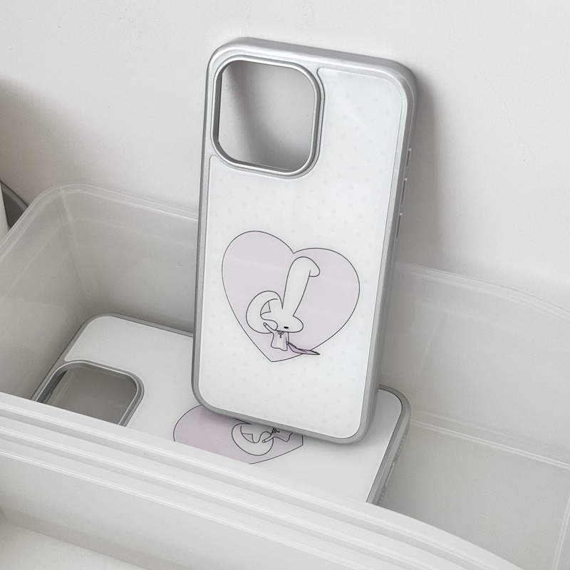 Unnao Original Nn Rabbit Series Mobile Phone Case Electroplated Silver Glossy Glass Mobile Phone Case iPhone Unnao Original Nn Rabbit Series Mobile Phone Case Electroplated Silver Glossy Glass Mobile Phone Case iPhone