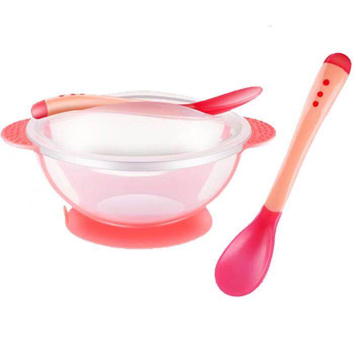 Baby complementary food tool suit to catch warm spoon suction cup bowls spoon children eat cutlery twins mother and baby supplies