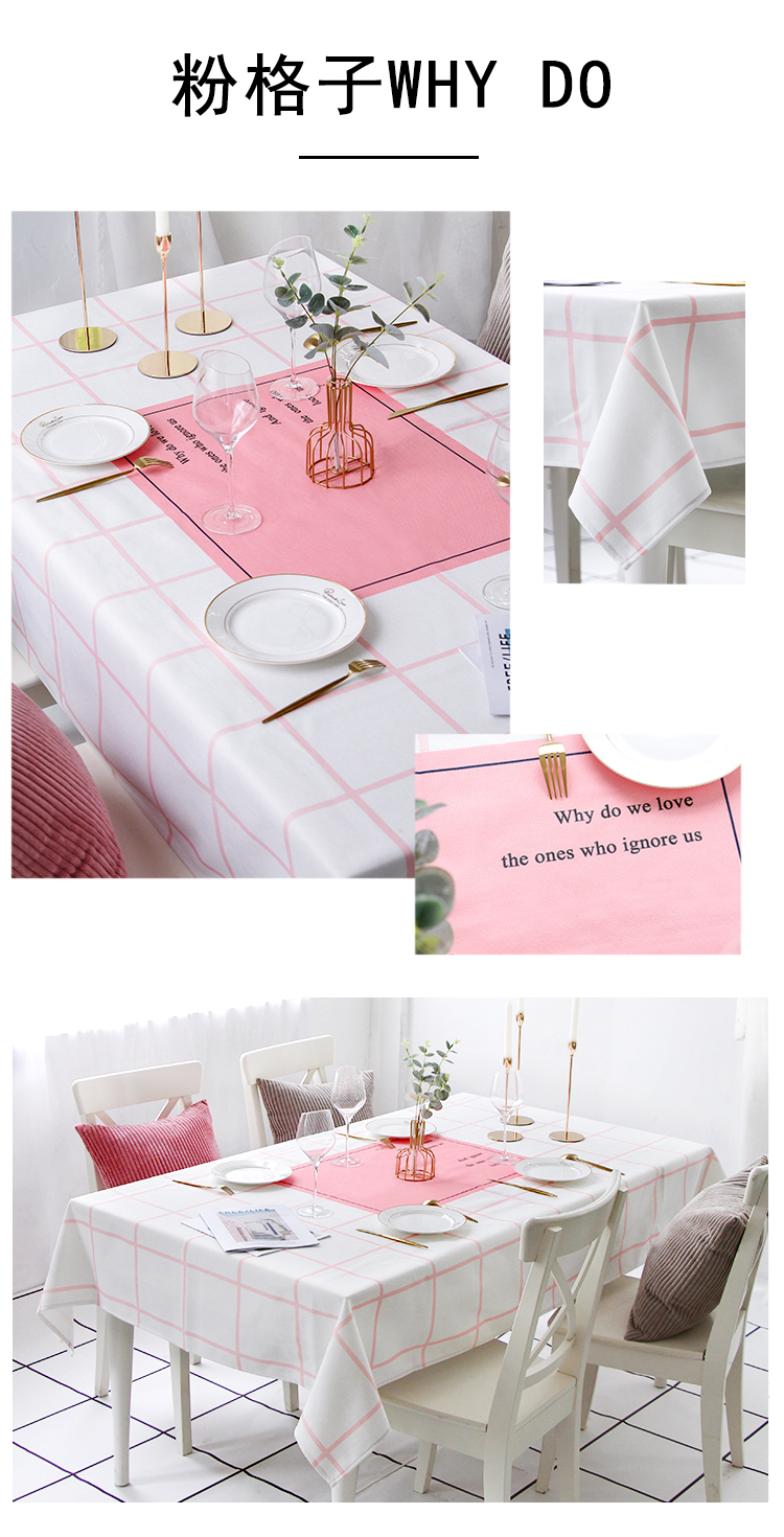 Khăn trải bàn bằng vải cotton và vải lanh nhỏ phong cách tươi in lưới Bắc Âu màu đỏ phong cách không thấm nước mat bàn phong cách châu Âu bàn cà phê vải bàn - Khăn trải bàn khăn ăn khách sạn
