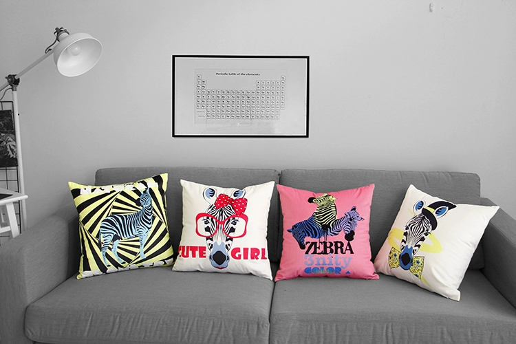 Bắc âu màu đen và trắng ngựa vằn ôm gối đệm đơn giản nội thất hiện đại phòng khách sofa mẫu mềm phòng mô hình gối tùy chỉnh gối ghế