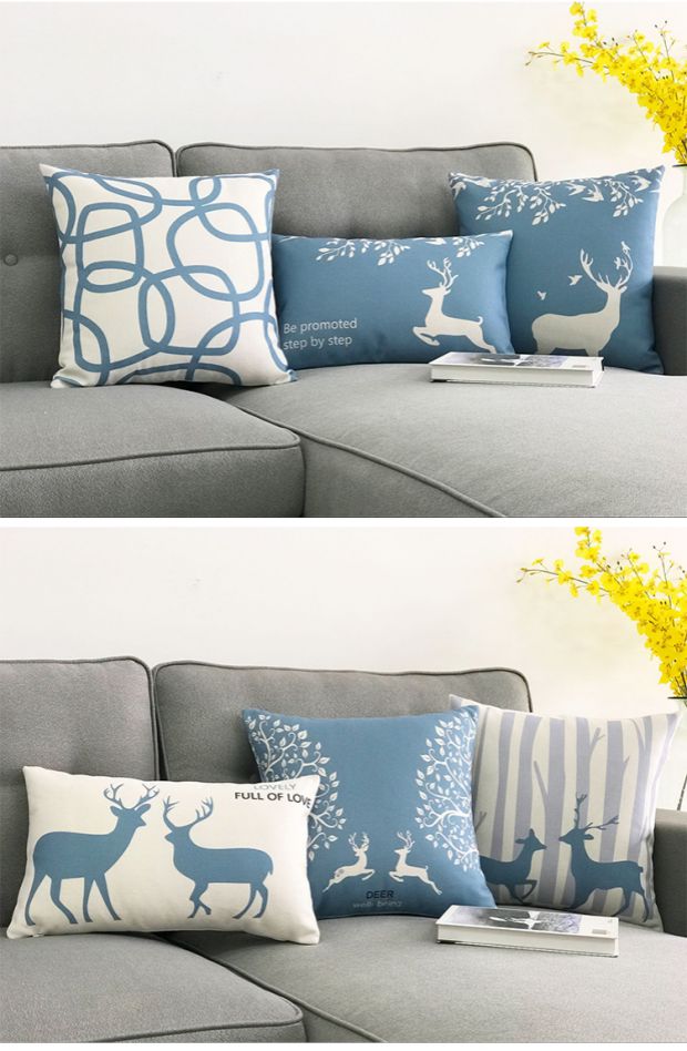 Scandinavian nai sừng tấm bông vải gối phòng nhà khách hiện đại sofa đệm tựa lưng gối với lõi gối bìa - Trở lại đệm / Bolsters chăn gối văn phòng 2 trong 1