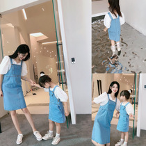 High-end pro-sub-dress denim harness skirt for girl dress girl with dress and dress baby hanging with skirt suit mother woman dress