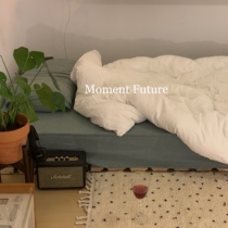 Moment Future Japanese-style Korean washed cotton four-piece set of white and green retro combination ins blogger with the same paragraph