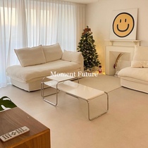 Moment Future modern minimalist stainless steel coffee table table two-piece ins blogger with the same style