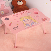 Folding cute computer desk bedroom dormitory bedroom sitting lazy table bed desk desk girl heart paved small table