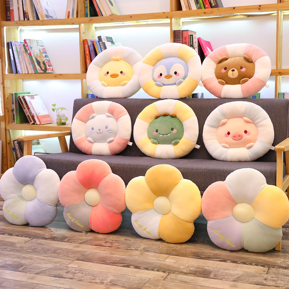 INS Macaron-colored petal cushion cartoon sweet girly animal chair cushion removable and washable for reception room