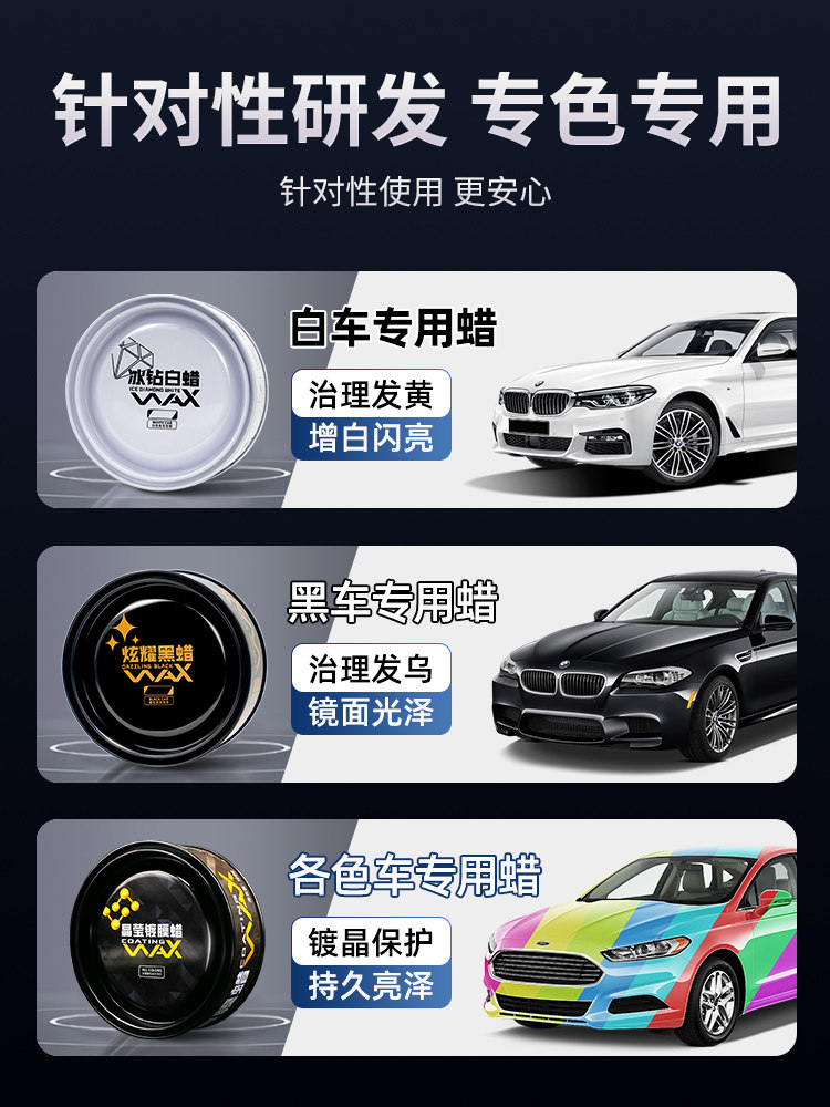 White Car-Specific Wax Solid Paint Surface Polishing Wax Maintenance Crystal Coating Decontamination Wax Universal Tool