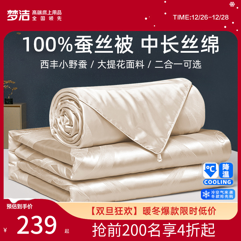 Dreamlike silk quilt 100% quilted winter quilt two-in-one mother and mother quilted by children by the core spring and autumn by air conditioning-Taobao