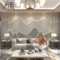 New Chinese style light luxury freehand landscape TV background wall paper mural Sofa bedroom living room wall cloth simple wallpaper